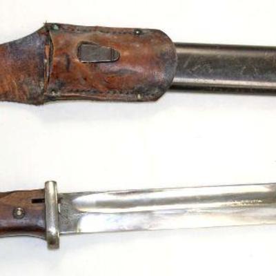 Lot 3: Mauser bayonet with a scabbard 9827
Est: $100 â€“ $300