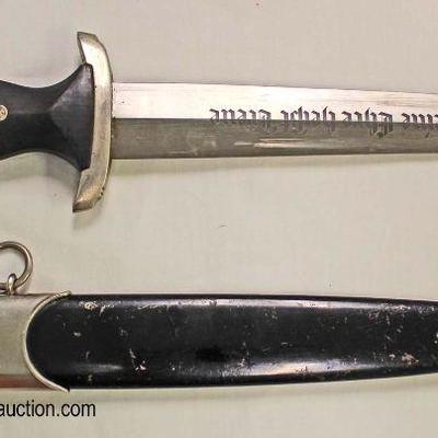 Lot 1: SS service dress dagger model 1933 ordinance 08736 E.F Horster
Est: $1,000 â€“ $3,000