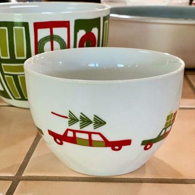 Crate and Barrel MCM Style Christmas Batter Bowls