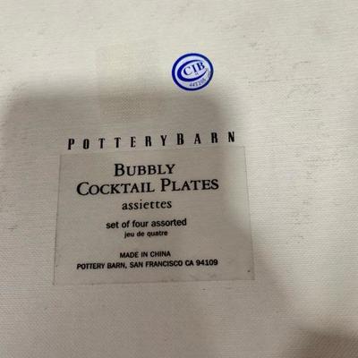Set of Potterybarn Bubbly Cocktail Plates in Box, look new
