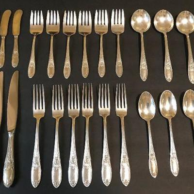 â€¢	Vintage Amston Sterling Silver Colonial Rose, Circa 1948
â€¢	36 pieces sterling silver flatware 6 piece place settings for 6,...