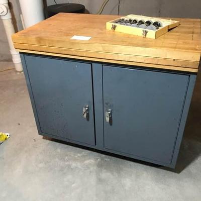 Workbench Storage Cabinet on Wheels and Hole Saw Kit