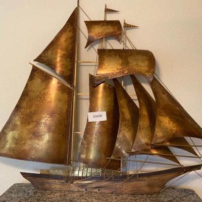 Large Brass Sailing Ship