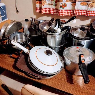 All Pots, pans, pressure cooker, lids.