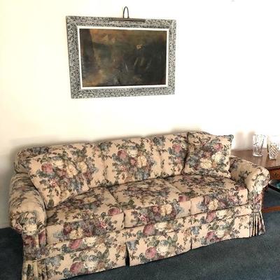 Southern Lifestyles Skirted 3-Cushion Sofa - $85

