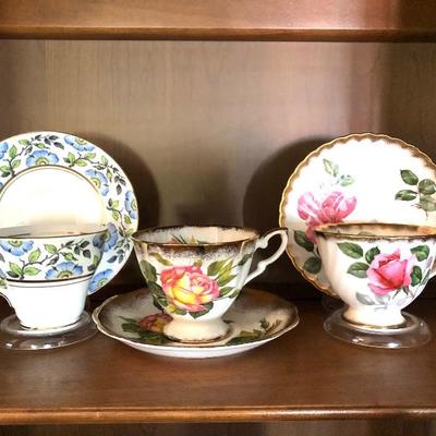 English China Tea Cups and Saucers