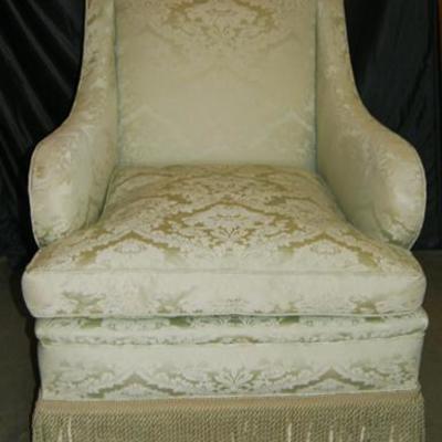 Pair of silk upholstered Club Chairs