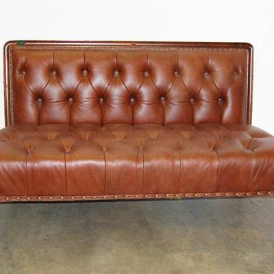 Leather tufted bench by Ralph Lauren
