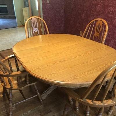 Oak Dining Table with 4 Chairs
