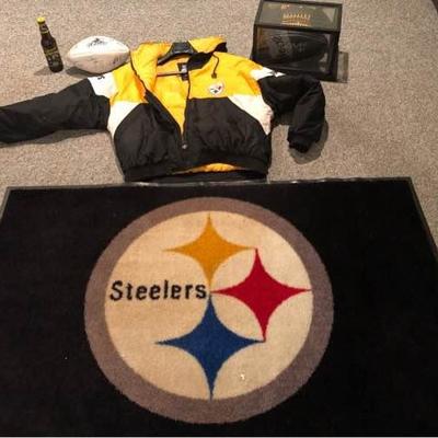 Lot of Steeler Memorabilia with an Autographed Ball Reshard Mendenhall