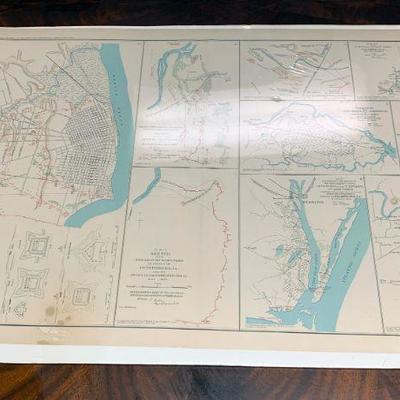 Rare Antique Civil War Maps - Nashville TN Related