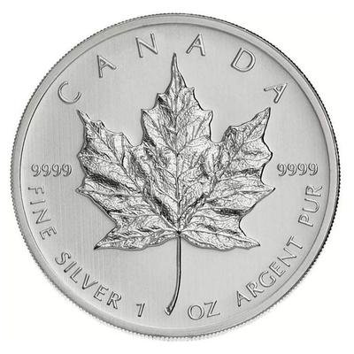 1 oz .9999 Fine Silver Canadian Maple Leaf Coins Uncirculated