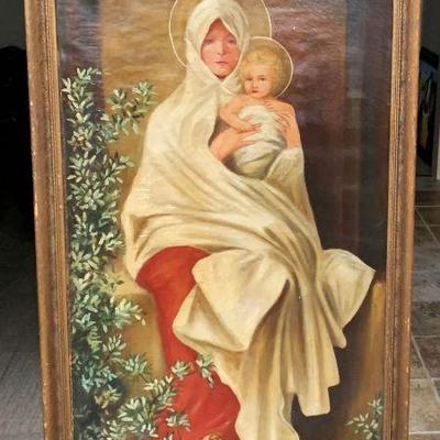 18th c. Oil Painting - Madonna & Child