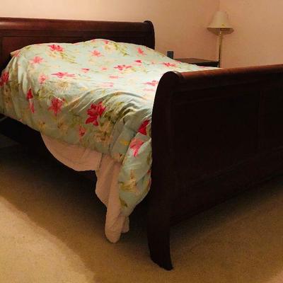 BEDFRAME ONLY,  MATTRESS AND BEDDING NOT FOR SALE.