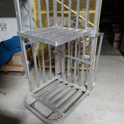 Aluminum 2 shelf stocking cart on wheels