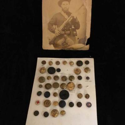 Civil War Photo and War Button Collection