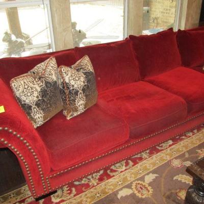 Cindy Crawford Home Style Sectional Sofa in a ravishing scarlet red
