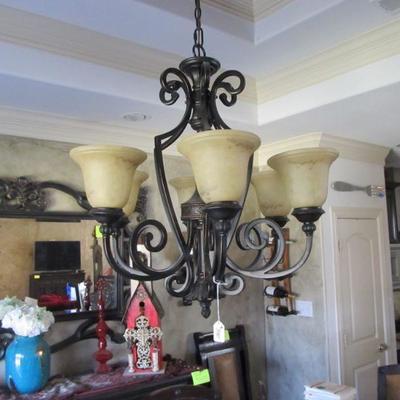 6 light bronze chandelier