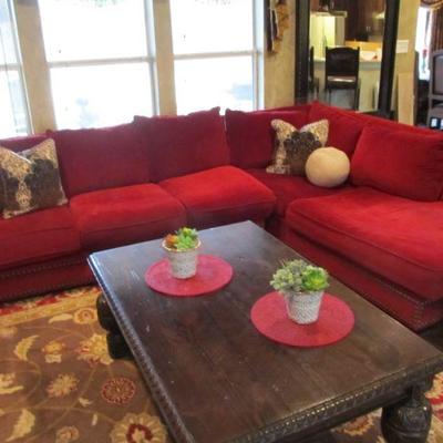 Cindy Crawford Home Style Sectional Sofa in a ravishing scarlet red