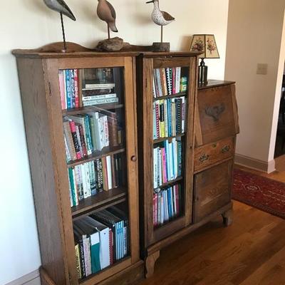 Oak Library cabinet/desk
