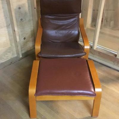 IKEA Poang Chair and Ottoman