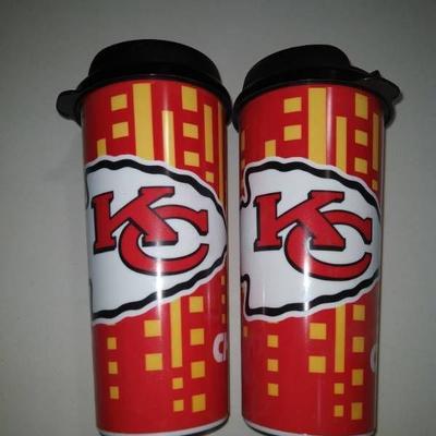 2- Nfl Kansas City Chiefs Travel Cups 16-ounce