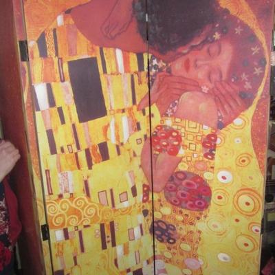 The Kiss By Gustav Klimt ~ Beautiful Privacy Room Screens Double Sided 