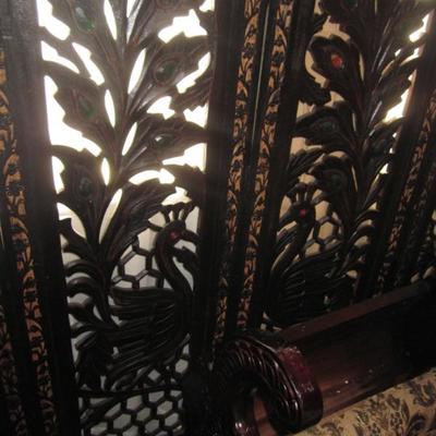 Carved Wooden Privacy Screen From India 