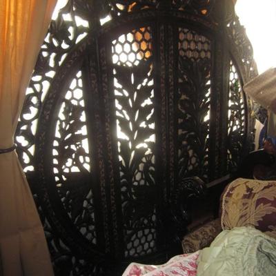 Carved Wooden Privacy Screen From India 