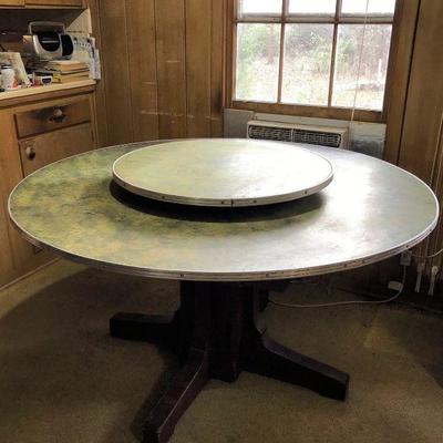 Vintage dining table with center Lazy Susan