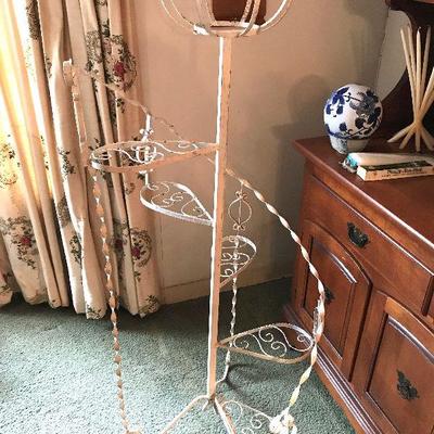 Wrought iron outdoor plant stand