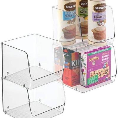 mDesign Large Household Stackable Plastic Food Sto