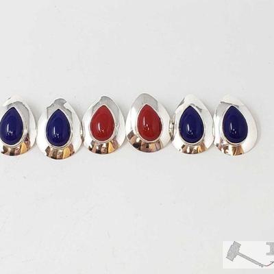 Three Pairs of Authentic Native American Handmade Sterling Silver Earrings, 7.2g
This collection contains three pairs of lovely Native...