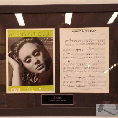 Framed Autographed Adele Sheet Music with COA
Includes certificate of authenticity Measures approx 21