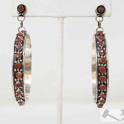 Zuni Authentic Handmade Native American Sterling Silver Coral Earrings, 13g
These Zuni made earrings are Sterling Silver and weigh 13.0g...