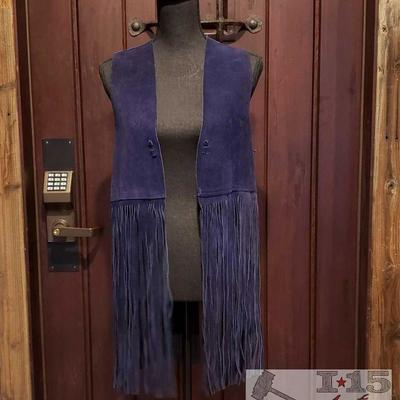 Navy Blue Suede Fringed Vest
This dark blue suede Vest is a size medium, It is in great condition has only been worn a couple times!...