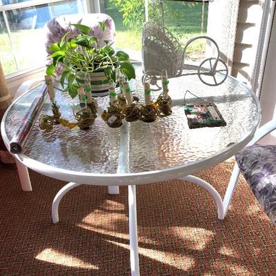 Glass-top Patio Table w/2 Chairs - $125