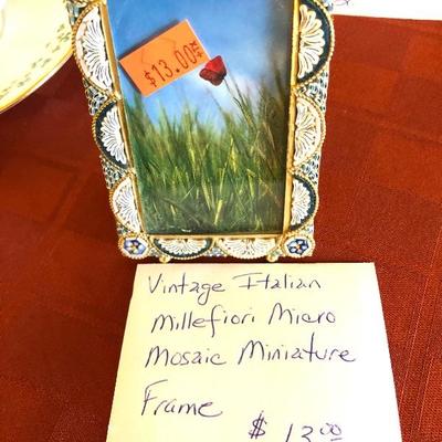 Vintage Italian Millefiori Micro Mosiac Miniatures Frame