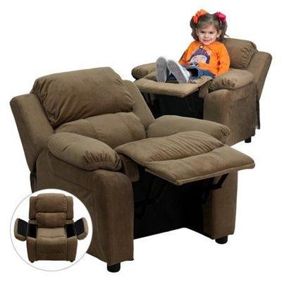 Deluxe Heavily Padded Contemporary Brown Microfibe ...