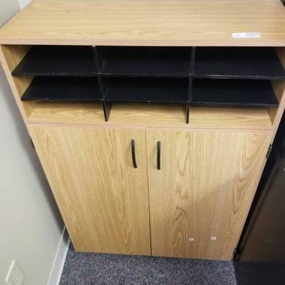 Tan Small Cabinet with Top Shelve Slots 30 x 12 x ...