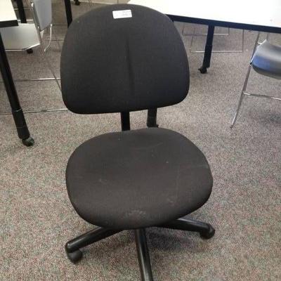 Black Office Chair With Seat Adjuster and Wheels