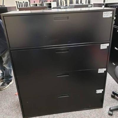 Black 4 Drawer Lateral Filing Cabinet