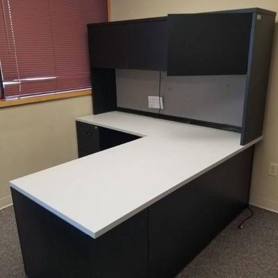 Big Office Desk with Top Cabinets and lower Drawer ...