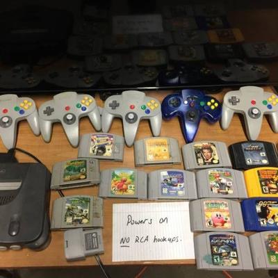 Nintendo 64 Console with 5 Controllers and 15 Game ...