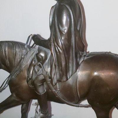 A sculpture in bronze; an equestrian statuette of Arthur Wellesley, 1st Duke of Wellington (1769-1852) (after Edmund Cotterill). The...