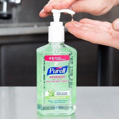 (4) 8OZ Purell Advanced Hand Sanitizer Aloe Gels