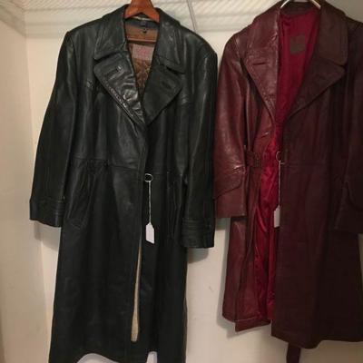 Vintage German Leather Trench Coats