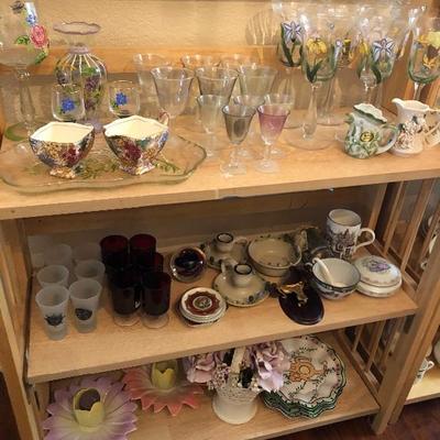 Glassware - cups and saucers 