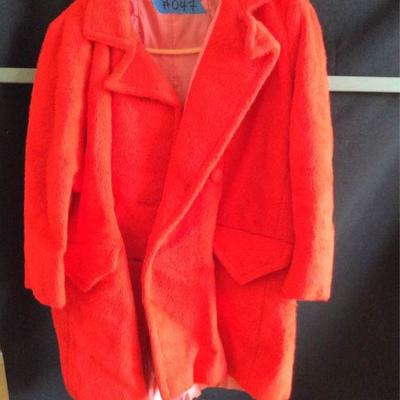 KFF047 Woman's Red Pea Coat