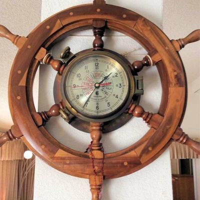 KFF011 Ship's Wheel Wall Clock